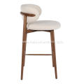 Italian minimalist bar chair white fabric bar stool